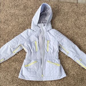 Free People all prepped out  Hooded Jacket - purple with Yellow Accents NWOT